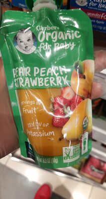 Gerber Organic Pear Peach Strawberry, imp