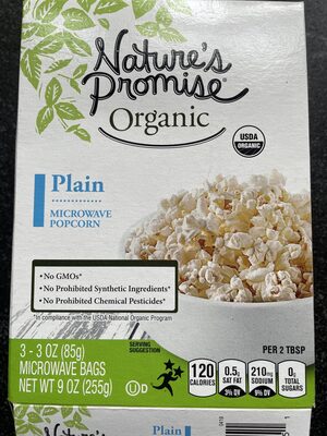 Giant, nature's promise, organic natural style microwave popcorn