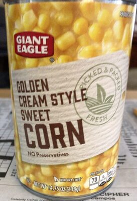 Golden cream style sweet corn