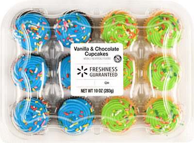 Golden Vanilla & Chocolate Mini Cupcakes