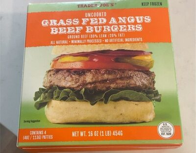 Grass fed angus beef burgers