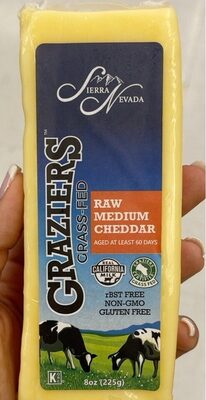grass fed raw medium cheddar cheese