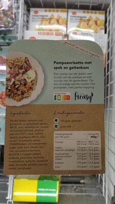 Greasy Pompoen Risotto met spek en geitenkaas