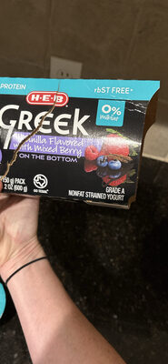 Greek Vanilla Flavored with Mixed Berry on the Bottom