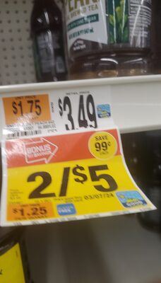 Green & black tea, peach tea