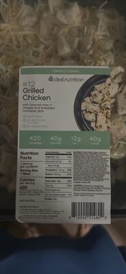 Grilled Chicken with broccoli mac n' cheese and shredded monterey jack