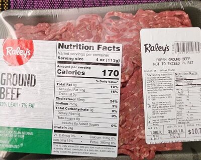 Ground Beef 93% Lean 7% Fat