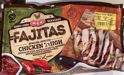H-E-B Seasoned Boneless Skinless Chicken Thigh For Fajitas