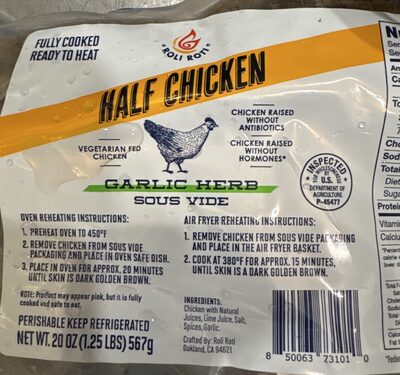 Half Chicken Garlic Herb