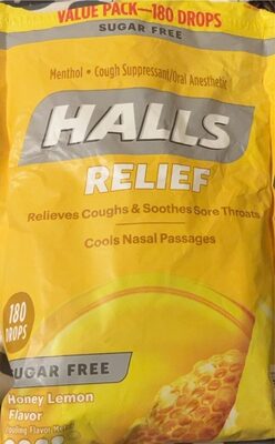 Halls lemon and honey cough drops