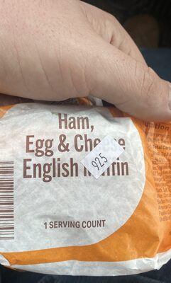 Ham, egg & cheese English muffin sandwich