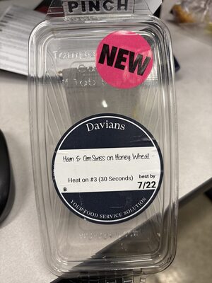 Ham & Swiss On Honey Wheat Bread