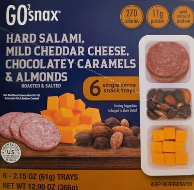 Hard Salami, Mild Cheddar Cheese, Chocolatey Caramels & Almonds