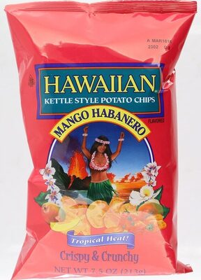 Hawaiian kettle style potato chips mango habanero potato chips