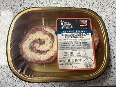 HEB Meal Simple 3 Cheese & Uncured Bacon Beef Pinwheels