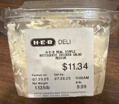 Heb Meal Simple Rotisserie Chicken Salad