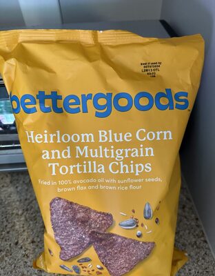 Heirloom blue corn and multigrain tortilla chips