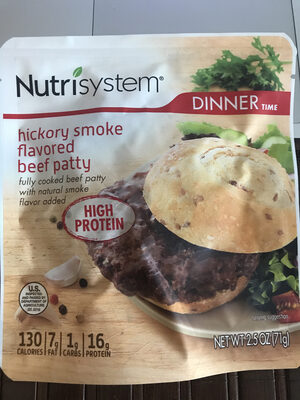 Hickory smoke flavored beef patty