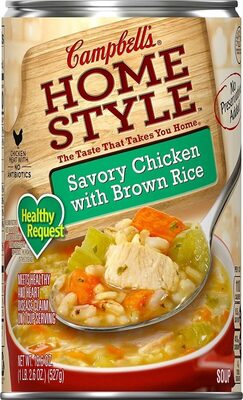 Homestyle healthy request savory chicken with brown rice soup