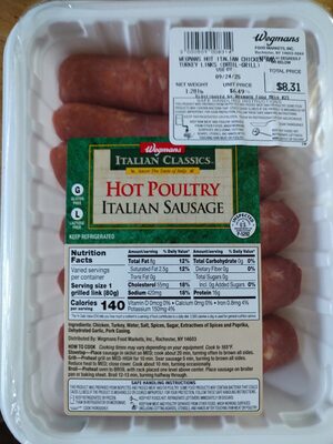 Hot Italian Poultry Sausage