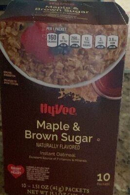 Hy vee maple & brown sugar instant oatmeal
