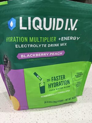 Hydration Multiplier + Energy Electrolyte Drink Mix Blackberry Peach