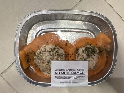 Imitation Crabmeat Stuffed Salmon