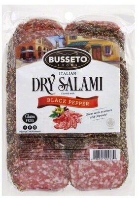 Italian dry salami black pepper coated