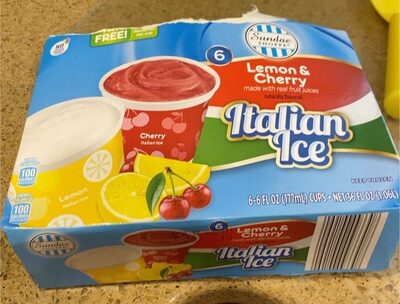 Italian ice lemon and cherry
