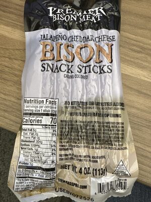 Jalapeño Cheddar Cheese Bison Snack Sticks