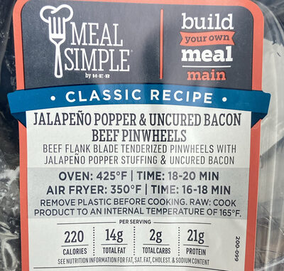 Jalapeño Popper & Uncured Bacon Beef Pinwheels