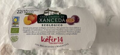 Kefir con melocotón y maracuyá