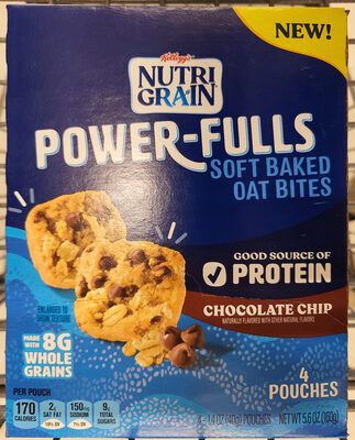 Kellog's NutriGrain Power-Fuls Soft Baked Oat Bites Chocolate Chip