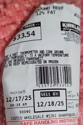 Kirkland Ground Beef 88/12