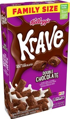 Krave cereal with double chocolate flavored center