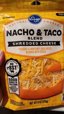 Kroger, nacho & taco blend, finely shredded cheese