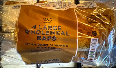 Large Wholemeal Baps x4