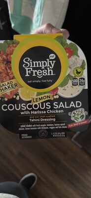 Lemon Couscous Salad with Harissa Chicken and Tahini Dressing