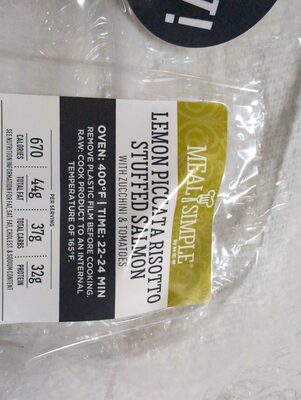 Lemon Piccata Risotto Stuffed Salmon W/Zucchini & Tomatoes