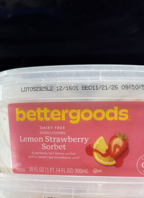 Lemon Strawberry Sorbet