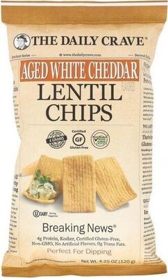 Lentil chips aged white cheddar