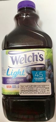 Light concord grape juice beverage, light concord grape