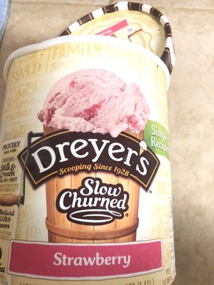 Light ice cream, strawberry