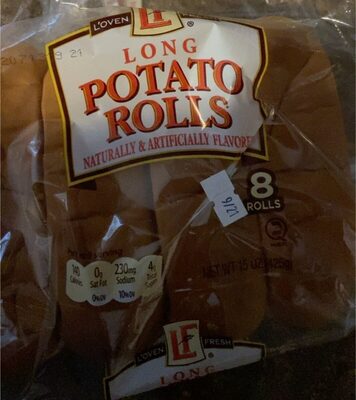 Long potato rolls