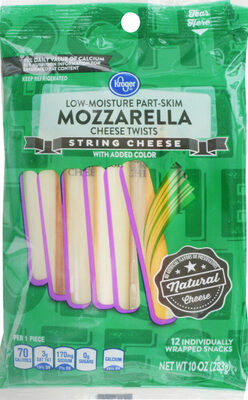 Low Moisture Part Skim Mozzarell Twists String Cheese