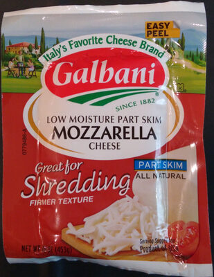 Low Moisture Part Skim Mozzarella Cheese