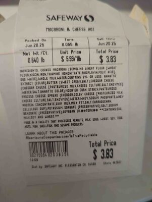 Macaroni & cheese hot