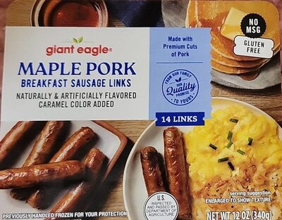 Maple pork breakfast sausage links