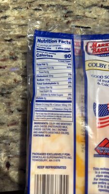 Market Basket Colby jack cheese slices