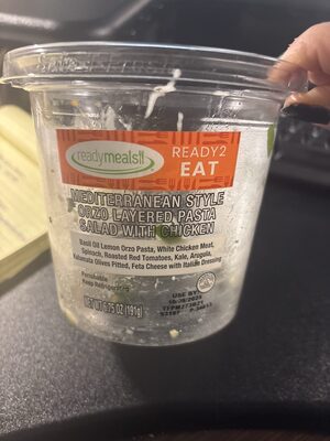 Mediterranean Style Orzo Layered Pasta Salad With Chicken